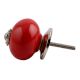 Solid Red Silver Fitting Ceramic Dresser Knob